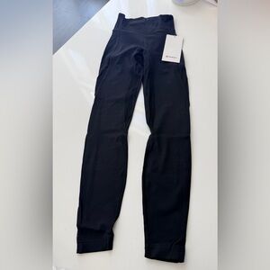 Lululemon Nulu High-Rise Mesh-Panel Tight 25" ~ Sz 2 ~ Black